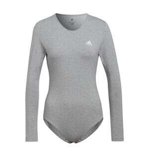 Adidas Gray Teddy Long Sleeve Bodysuit NWT Women’s Size L
